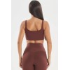 Scoop neck buttery soft padded sports bra with wide strap u back supportive crop top