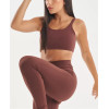 Scoop neck buttery soft padded sports bra with wide strap u back supportive crop top