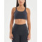 Scoop neck buttery soft padded sports bra with wide strap u back supportive crop top