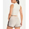 Women's mock neck light weight sleeveless crop top full coverage back sports tank