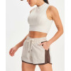 Women's mock neck light weight sleeveless crop top full coverage back sports tank