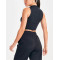 Women's mock neck light weight sleeveless crop top full coverage back sports tank