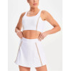 Women's color block back cross sports bra contrast trim fashionable sleeveless crop top