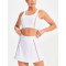 Women's color block back cross sports bra contrast trim fashionable sleeveless crop top