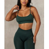 Open back sports bra with spaghetti straps buttery soft athleisure style gym top