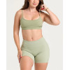 Open back sports bra with spaghetti straps buttery soft athleisure style gym top