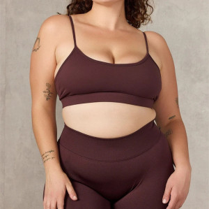 Open back sports bra with spaghetti straps buttery soft athleisure style gym top