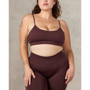 Open back sports bra with spaghetti straps buttery soft athleisure style gym top