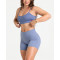 Open back sports bra with spaghetti straps buttery soft athleisure style gym top