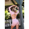 Women's long sleeve padded gym crop top lightweight hollow back sports tees