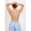 Lightweight padded backless sports bra with spaghetti straps