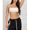 Lightweight padded backless sports bra with spaghetti straps
