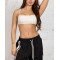 Lightweight padded backless sports bra with spaghetti straps