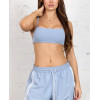 Lightweight padded backless sports bra with spaghetti straps