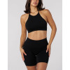 Women's halter adjustable sports bra sleeveless supportive back cross crop top