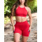 Women's halter adjustable sports bra sleeveless supportive back cross crop top