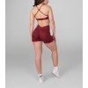 Scoop neck back cross sports bra with removable padding versatile adjustable strap gym top