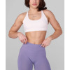 Scoop neck back cross sports bra with removable padding versatile adjustable strap gym top