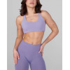 Scoop neck back cross sports bra with removable padding versatile adjustable strap gym top