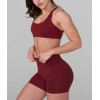 Scoop neck back cross sports bra with removable padding versatile adjustable strap gym top