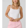 Women's sleeveless double layer crop top athleisure style lightweight cotton tank