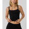 Women's sleeveless double layer crop top athleisure style lightweight cotton tank