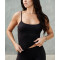Buttery soft scoop neck padded tank basic style sleeveless sports crop with adjustable straps
