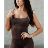 Buttery soft scoop neck padded tank basic style sleeveless sports crop with adjustable straps