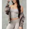 Buttery soft scoop neck padded tank basic style sleeveless sports crop with adjustable straps