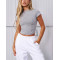 Women's cap sleeve flattering sports tees crew neck everyday cotton t shirts
