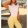 Women's cap sleeve flattering sports tees crew neck everyday cotton t shirts