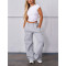 Women's cap sleeve flattering sports tees crew neck everyday cotton t shirts