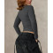 Women's long sleeve brushed fitted t shirts versatile crew neck sports tees