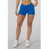 Compressive foldover waistband sports shorts flattering yoga shorts