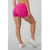 Compressive foldover waistband sports shorts flattering yoga shorts