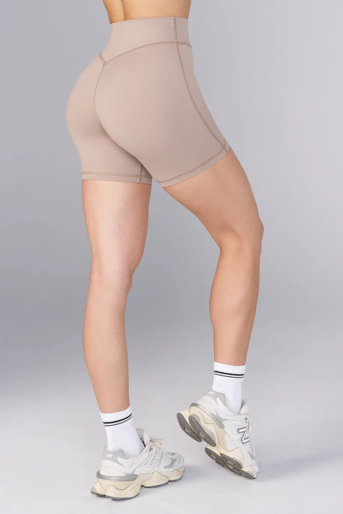 High waist no front seam biker shorts butt lifting yoga shorts