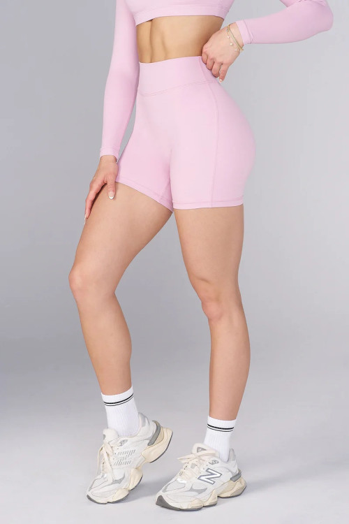 High waist no front seam biker shorts butt lifting yoga shorts