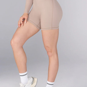 High waist no front seam biker shorts butt lifting yoga shorts