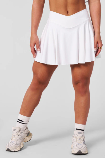 Women's two in one crossover tennis skirts athleiture pleated skirts with built in shorts