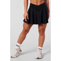 Women's two in one crossover tennis skirts athleiture pleated skirts with built in shorts
