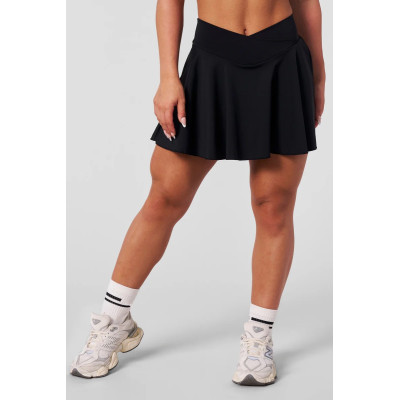 Women's two in one crossover tennis skirts athleiture pleated skirts with built in shorts