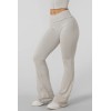 Women's lightweight foldover waist flared leggings buttery soft flattering pants