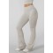 Women's lightweight foldover waist flared leggings buttery soft flattering pants