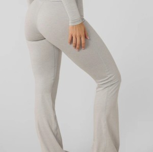Women's lightweight foldover waist flared leggings buttery soft flattering pants