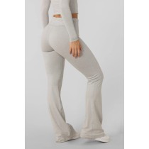 Women's lightweight foldover waist flared leggings buttery soft flattering pants