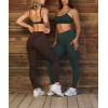 Women's seamless front rise compressive fitness leggings butt lift full length yoga leggings