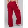 Women's elastic wasit cotton blend cargo pants oversized wide leg joggers with mutiple pockets