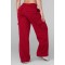 Women's elastic wasit cotton blend cargo pants oversized wide leg joggers with mutiple pockets