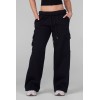 Women's elastic wasit cotton blend cargo pants oversized wide leg joggers with mutiple pockets
