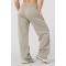 Women's adjustable waist brushed straight leg cotton pants with side pockets